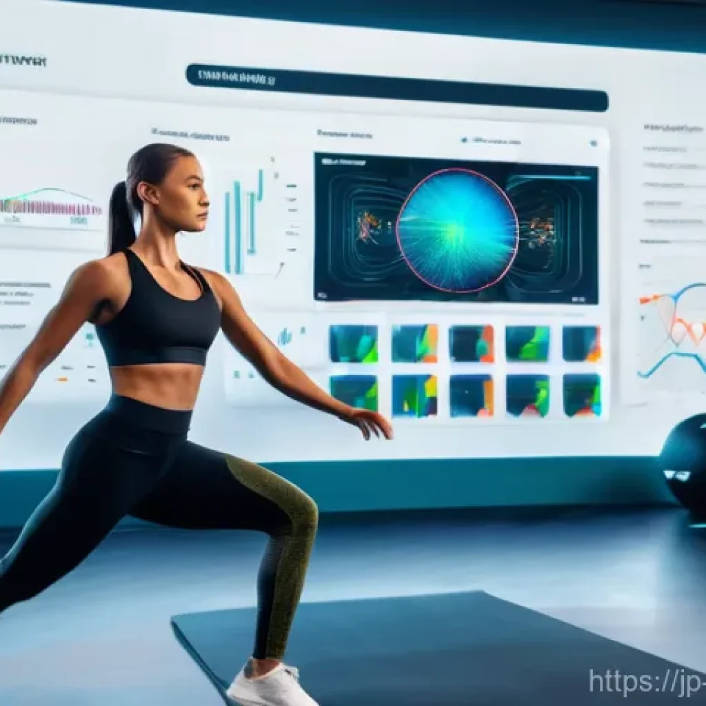 스포츠의학 분야의 장기적인 발전 - **AI-Driven Athlete Performance Optimization**
"A dynamic shot of a professional female athlete ...