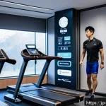 스포츠의학 직무에서 요구되는 능력 - A detailed scene inside a modern sports medicine clinic where a Japanese sports physiotherapist is a...